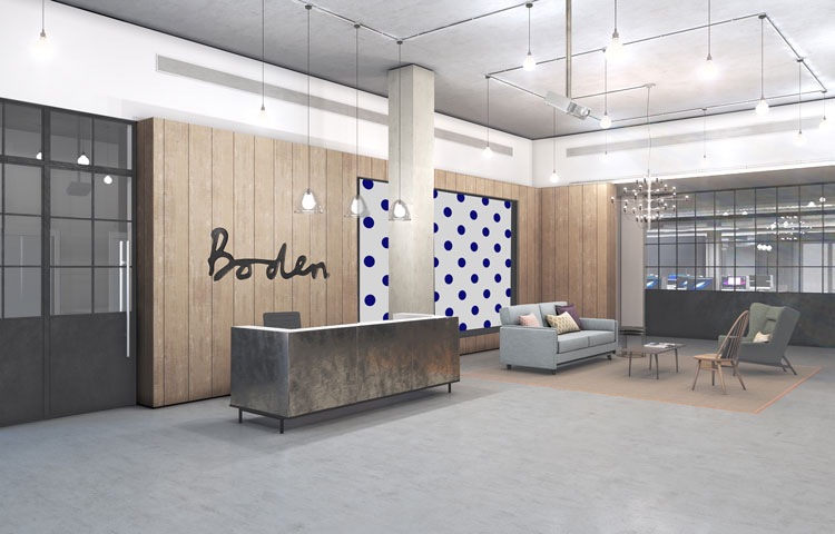 Boden HQ London reception
