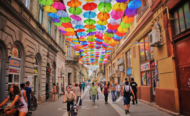 Umbrella street Romania